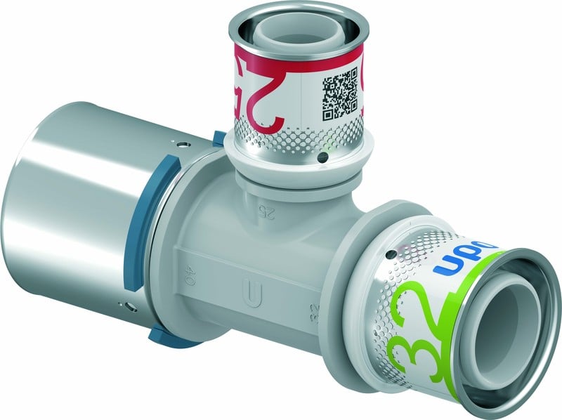 Komposiittiputket ja -osat Puristus T-haara S-Press PLUS 40-25-32 PPSU