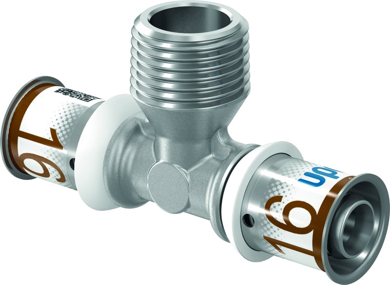 Komposiittiputket ja -osat Puristus T-haara Uponor S-Press PLUS 16-R1/2"UK-16 MS