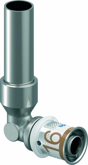 Komposiittiputket ja -osat Patteriliitinkulma Uponor S-Press PLUS 16-15CU L=350mm MS