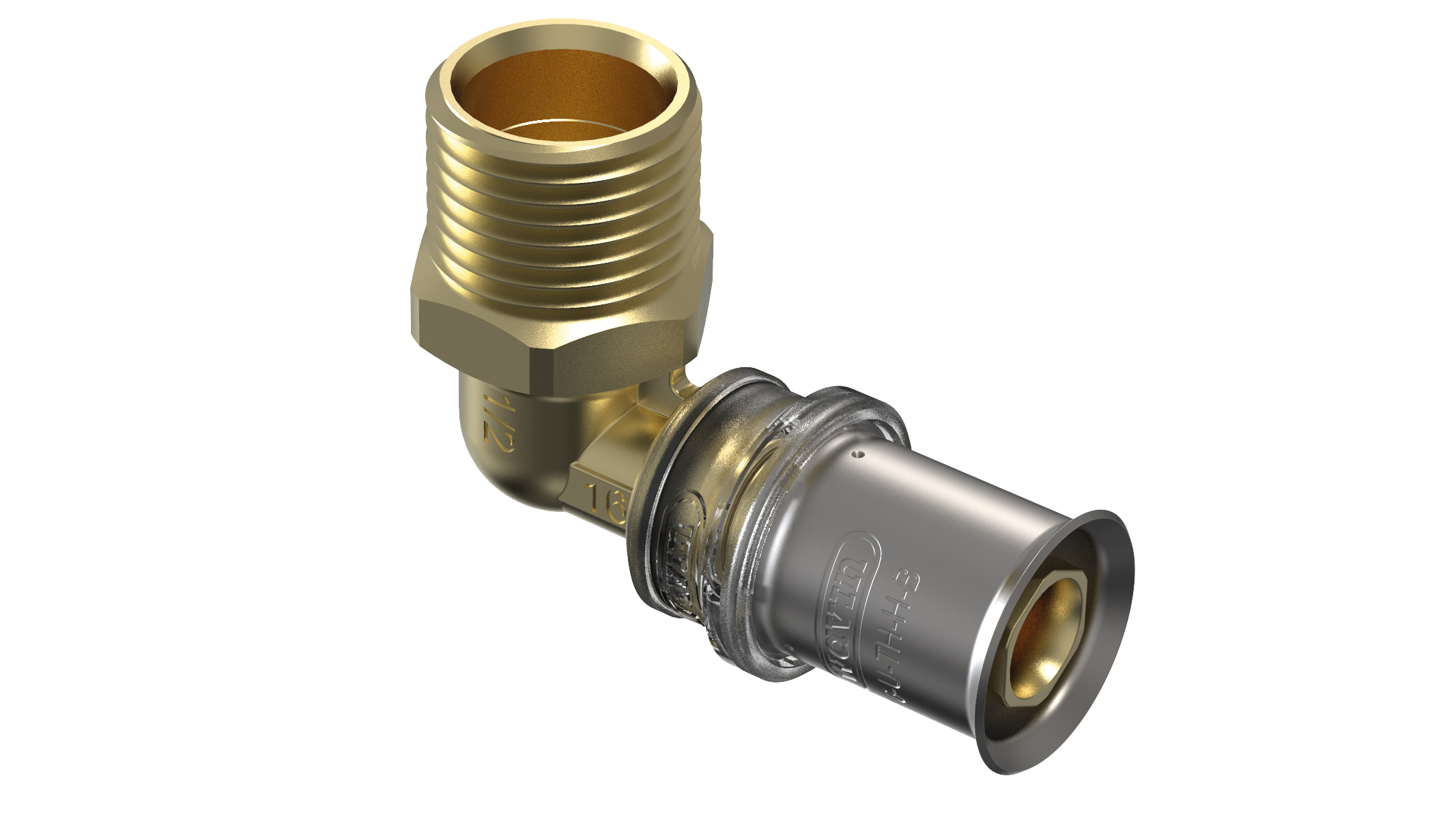 Komposiittiputket ja -osat Puristuskulma Wavin Tigris M5 20x1/2" UK 90° MS