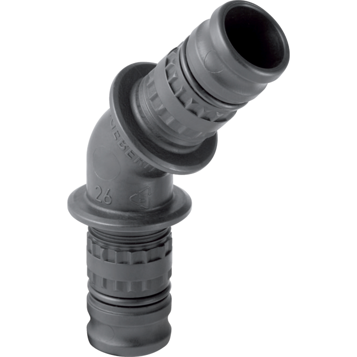 1 - Komposiittiputket ja -osat Puristuskulma 45° Mepla 63mm PVDF