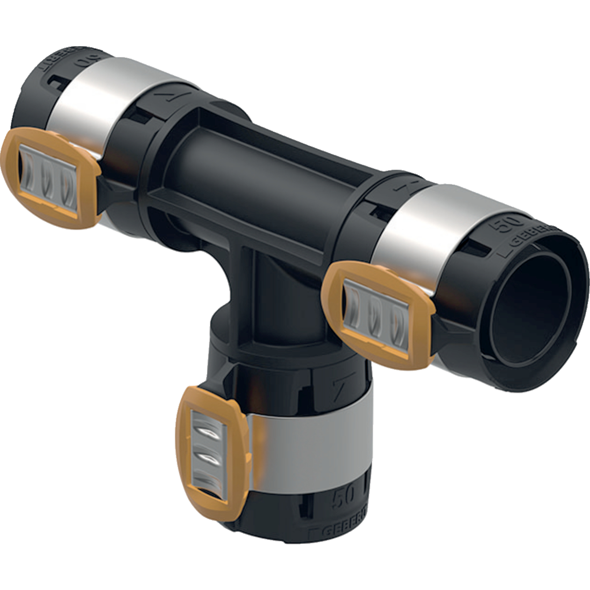 Komposiittiputket ja -osat Puristus T-haara FlowFit PPSU 50-50-50mm