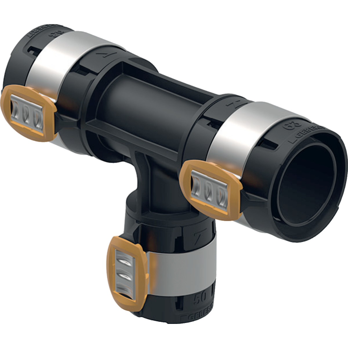 Komposiittiputket ja -osat Puristus T-haara FlowFit PPSU 75-63-75mm