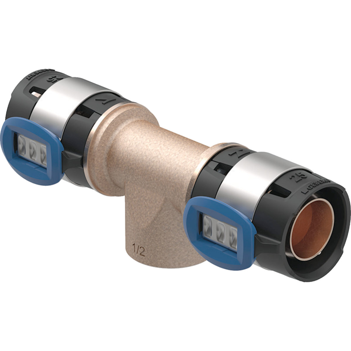 Komposiittiputket ja -osat Puristus T-haara FlowFit 25-Rp3/4"-25 pronssi