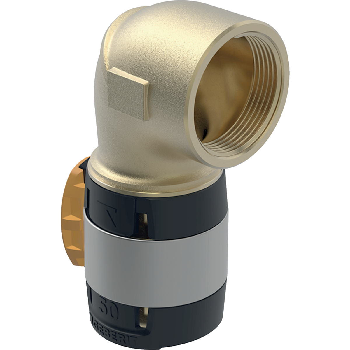 Komposiittiputket ja -osat Puristuskulma 90° FlowFit d50-Rp1 1/2 sk