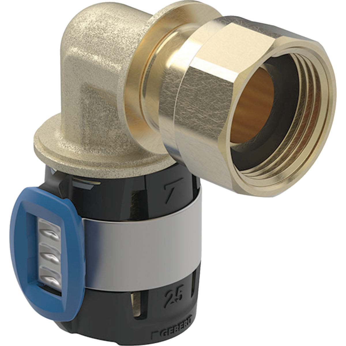 1 - Komposiittiputket ja -osat Puristuskulma FlowFit 16mm x 3/8" SK 90° irtomutterilla