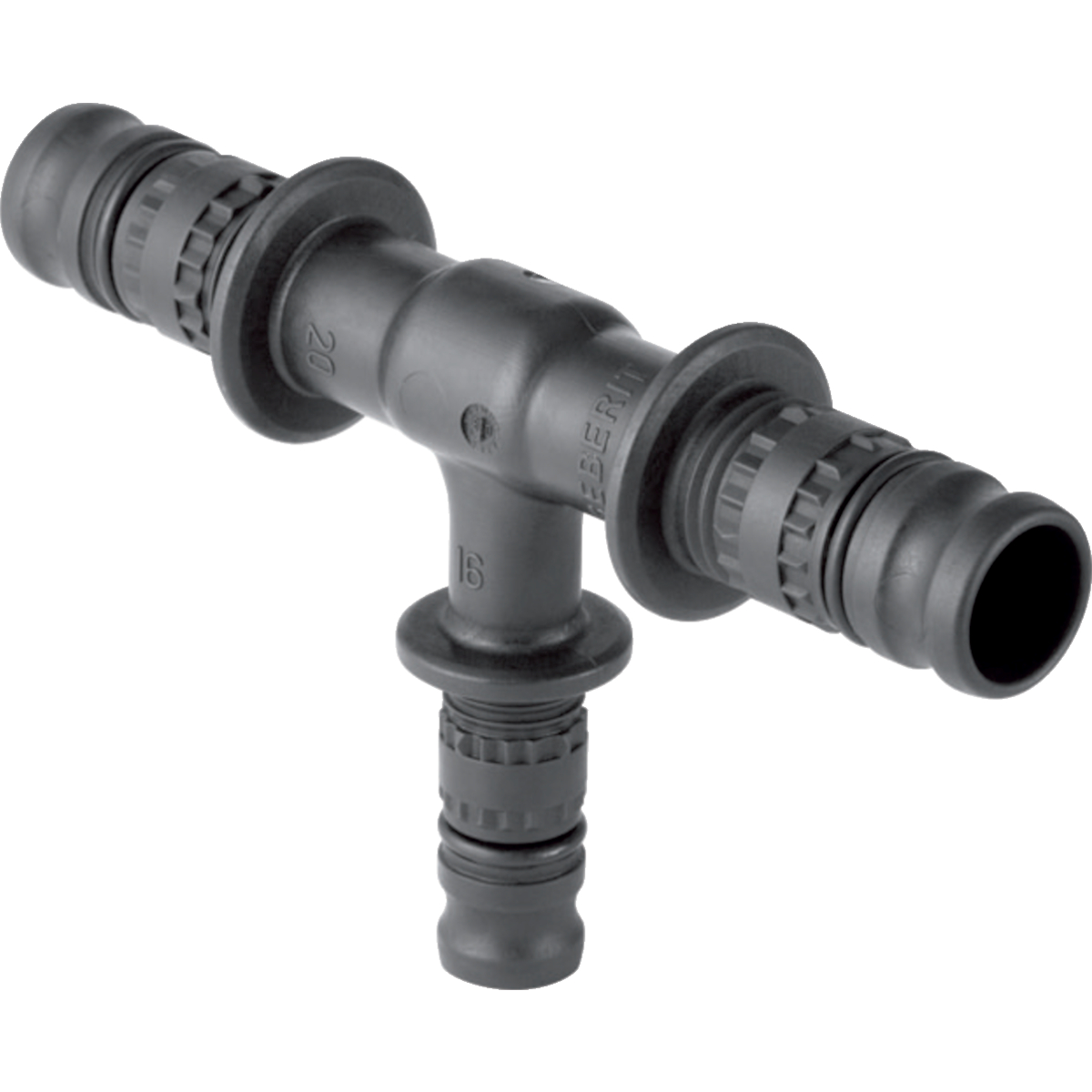 1 - Komposiittiputket ja -osat Puristus T-haara Mepla PVDF 63-50-63mm
