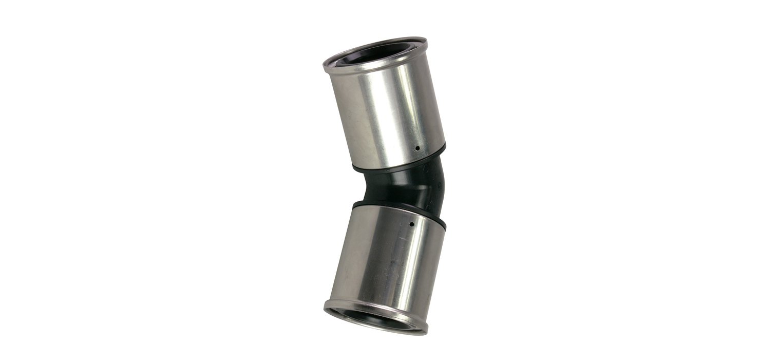 Komposiittiputket ja -osat Puristuskulma Henco PVDF 40x40mm 45°