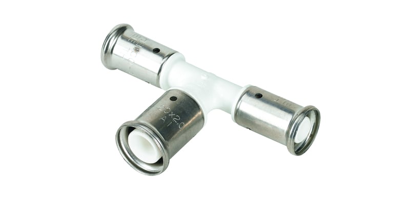 1 - Komposiittiputket ja -osat Puristus T-haara Henco PVDF 26x32x26mm