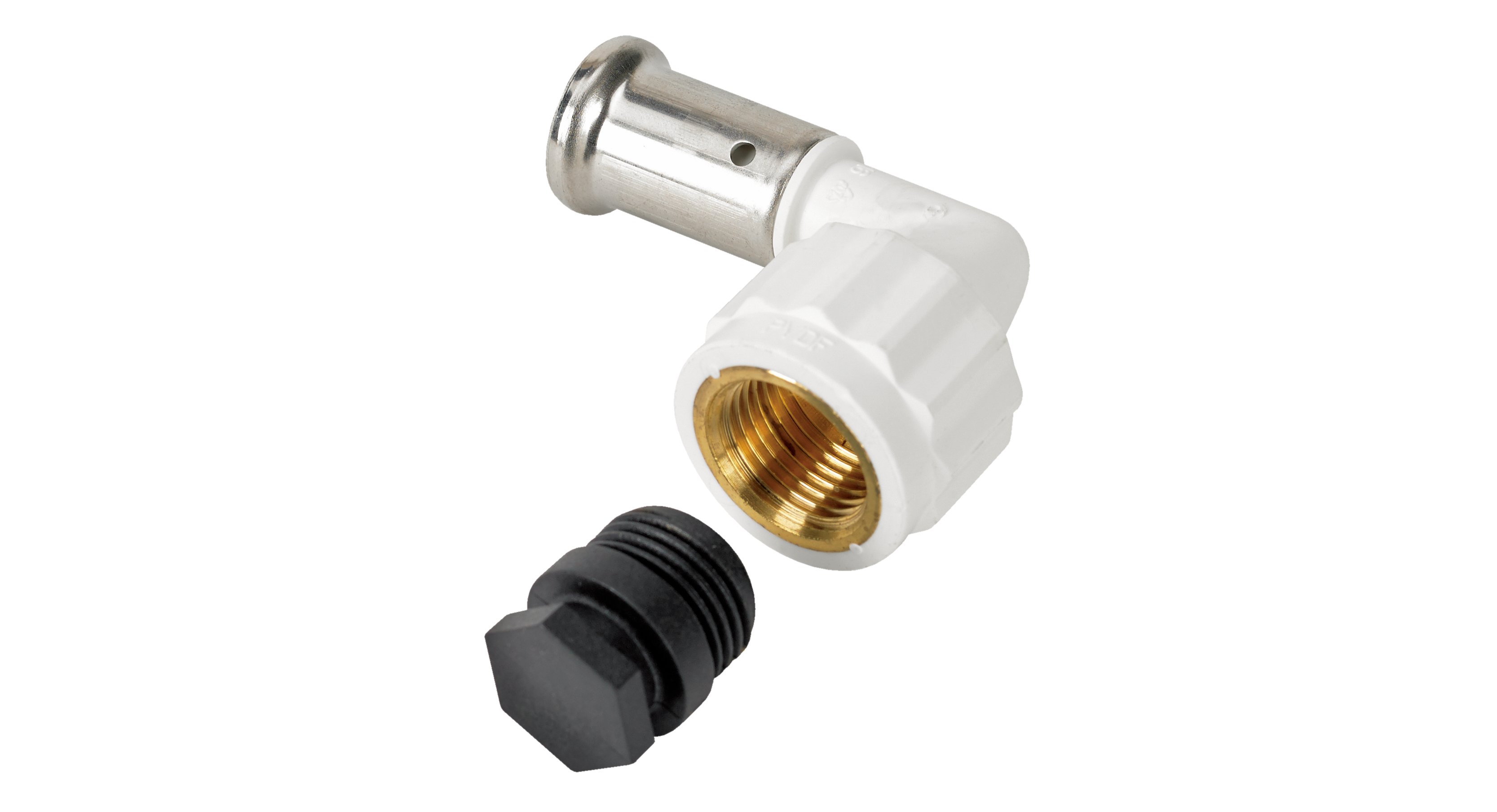 Komposiittiputket ja -osat Puristuskulma 90° 20mm x 1/2"sk PVDF