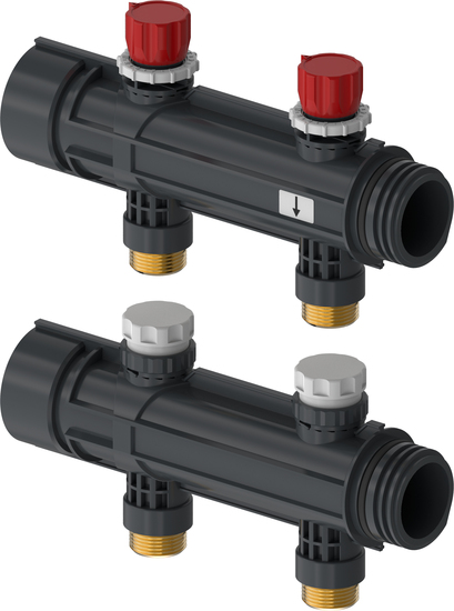 1 - Lattialämmitysputket ja -tarvikkeet Teollisuusjakotukki Magna 2x3/4" muovi 226mm