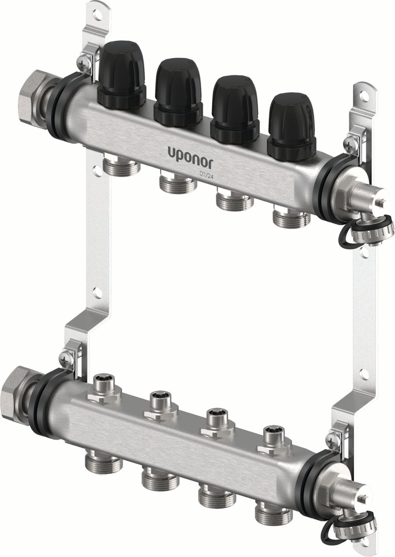 1 - Lattialämmitysputket ja -tarvikkeet Jakotukki Vario S 4xG3/4-G1 RST 310mm