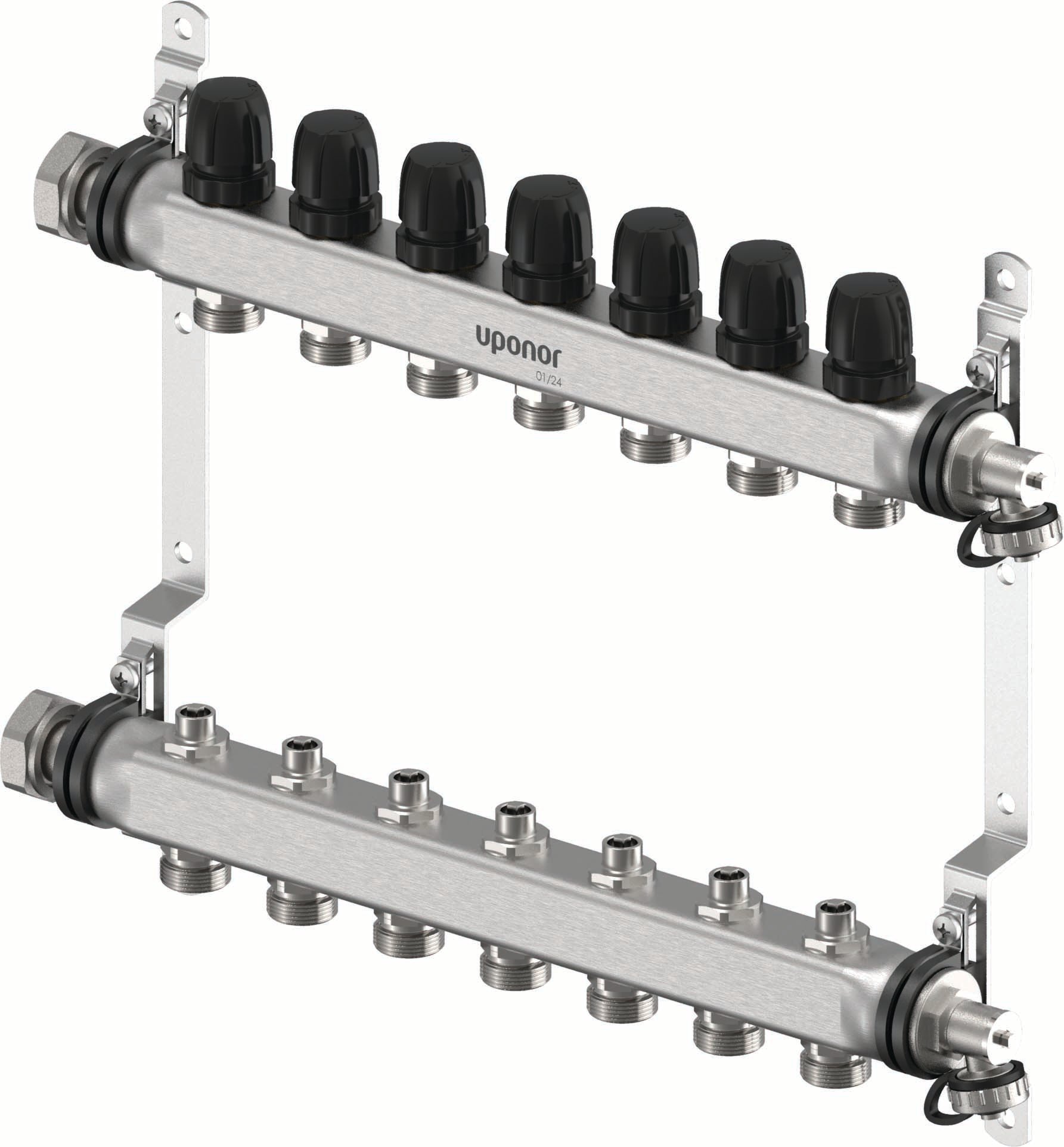 1 - Lattialämmitysputket ja -tarvikkeet Jakotukki Uponor Vario S 7xG3/4-G1 RST 460mm