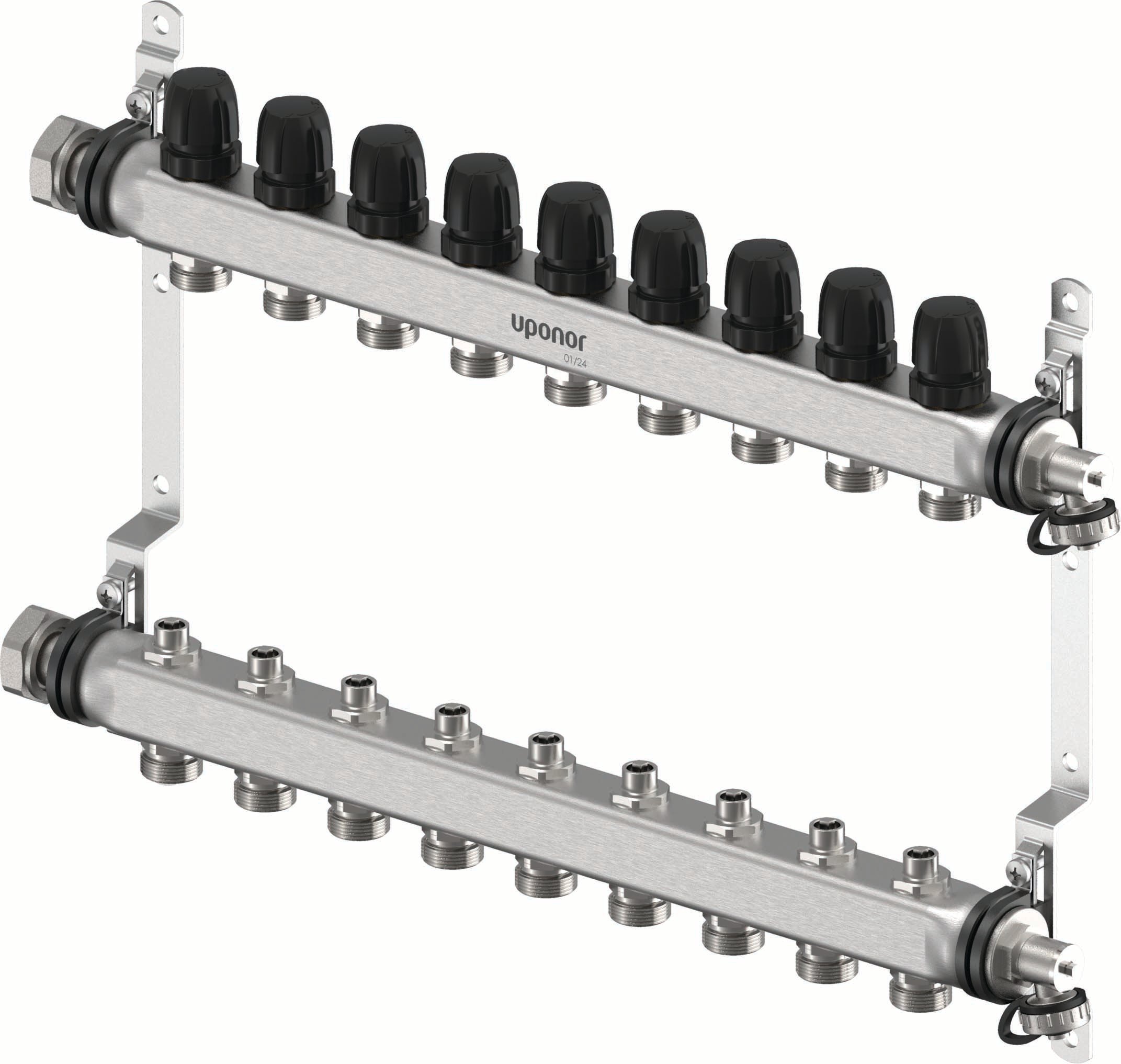 1 - Lattialämmitysputket ja -tarvikkeet Jakotukki RST Uponor Vario S LS 9xG3/4 Euro-G1