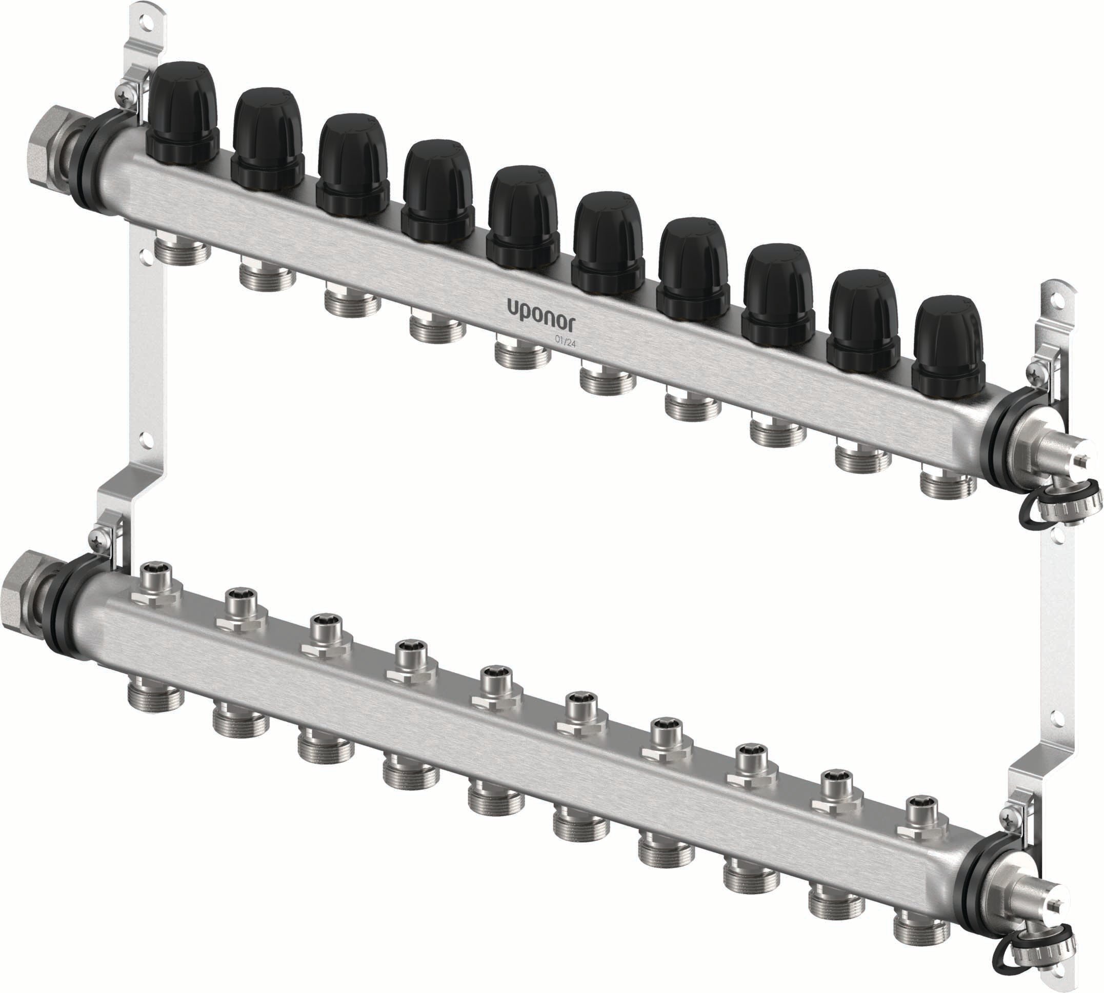 1 - Lattialämmitysputket ja -tarvikkeet Uponor Vario S jakotukki RST 10xG3/4-G1 610mm