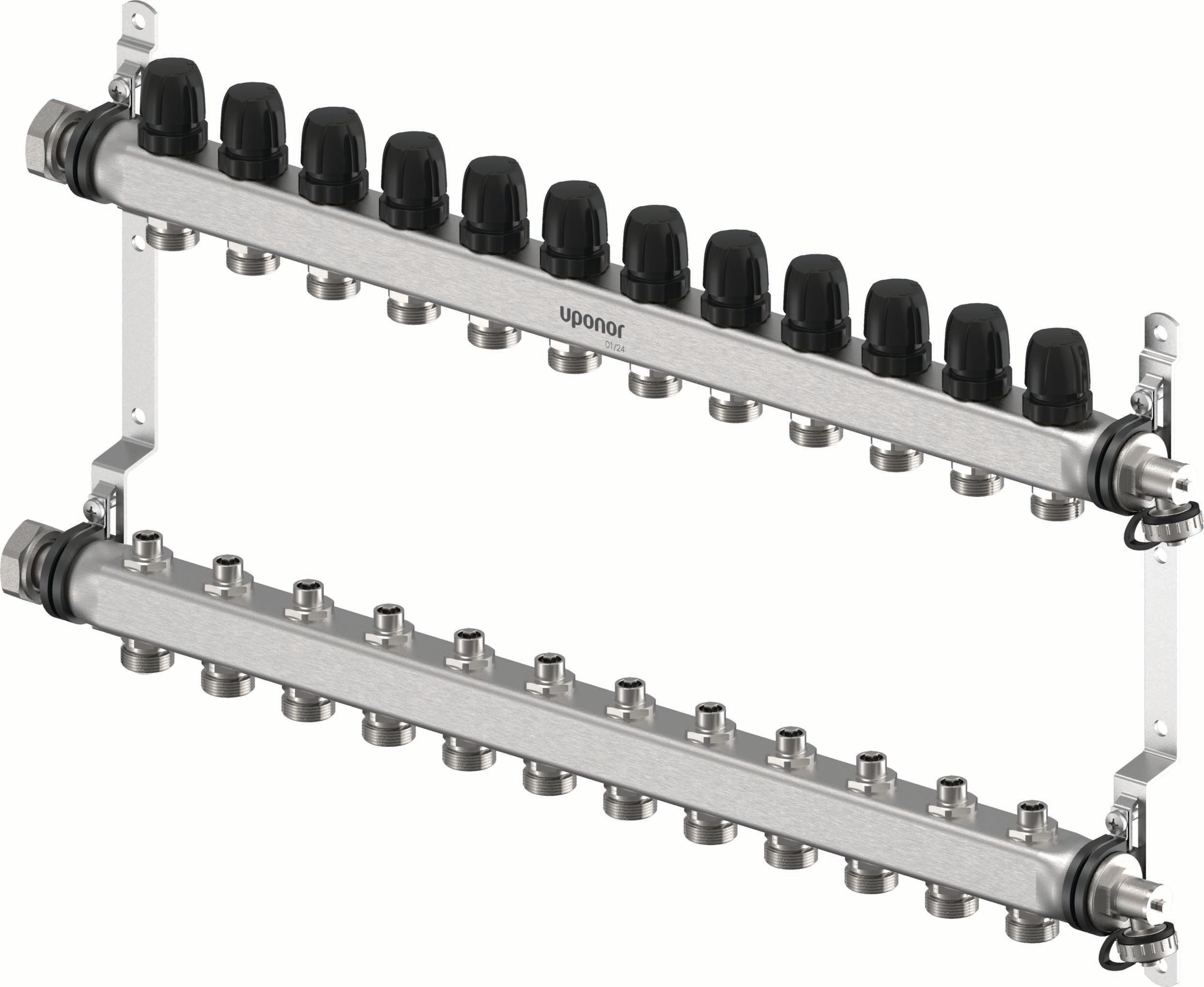 1 - Lattialämmitysputket ja -tarvikkeet Jakotukki Uponor Vario S RST 12xG3/4-G1