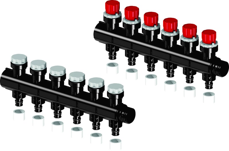 Lattialämmitysputket ja -tarvikkeet Jakotukki Uponor Vario Plus 6-lähtöä Q&E 17x2,0mm