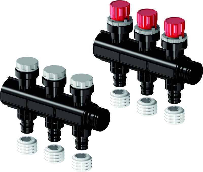 Lattialämmitysputket ja -tarvikkeet Jakotukki Vario Plus 3-lähtöä Q&E 20x2.0mm