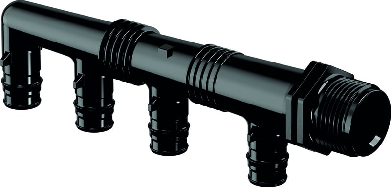 1 - Lattialämmitysputket ja -tarvikkeet Jakotukki Q&E PPSU 4x16 G3/4"UK c/c 45+2x35mm