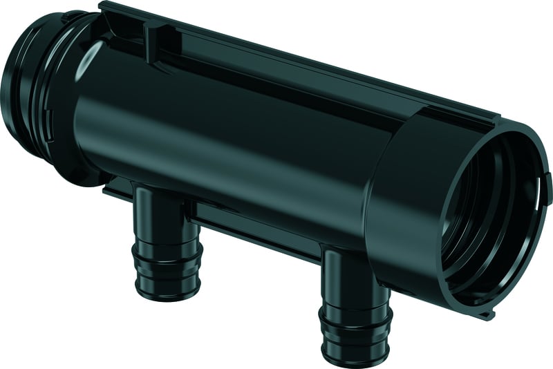 1 - Lattialämmitysputket ja -tarvikkeet Jakotukki Q&E 2x16 1" c/c 50mm PPM