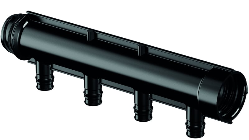 1 - Lattialämmitysputket ja -tarvikkeet Jakotukki Q&E 4x16 1" c/c 50mm muovi