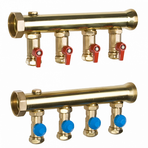 1 - Lattialämmitysputket ja -tarvikkeet Jakotukkipari RauHeat MELT 4-p 1 1/2" sulanapito 480mm