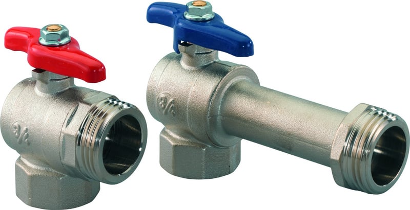 Lattialämmitysputket ja -tarvikkeet Sulkuventtiilipari Vario kulma MS 3/4"-1"