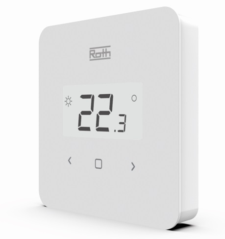 Lattialämmitysputket ja -tarvikkeet Huonetermostaatti Roth Touchline SL IR valk. 95x90x45mm