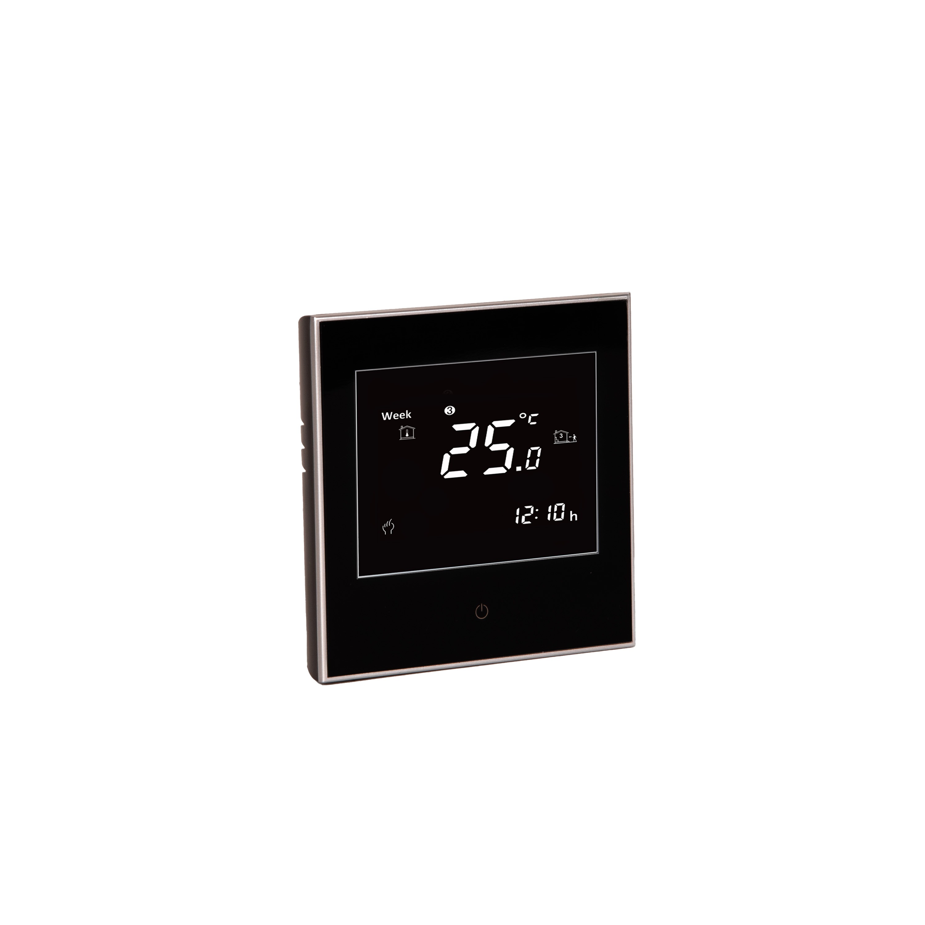 Lattialämmitysputket ja -tarvikkeet Termostaatti RauHeat FLOW Design Black 230V 86x86x13mm