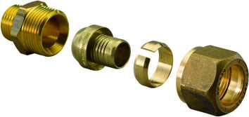 1 - Lattialämmitysputket ja -tarvikkeet Puserrusliitin Uponor FPL-PX MS 20x2.8-1" UK PN10 UK