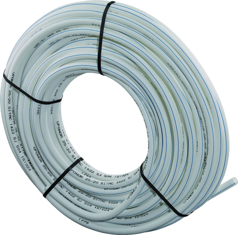1 - Lattialämmitysputket ja -tarvikkeet PEX-putki suojaputkessa 16x2,2/25mm 50m
