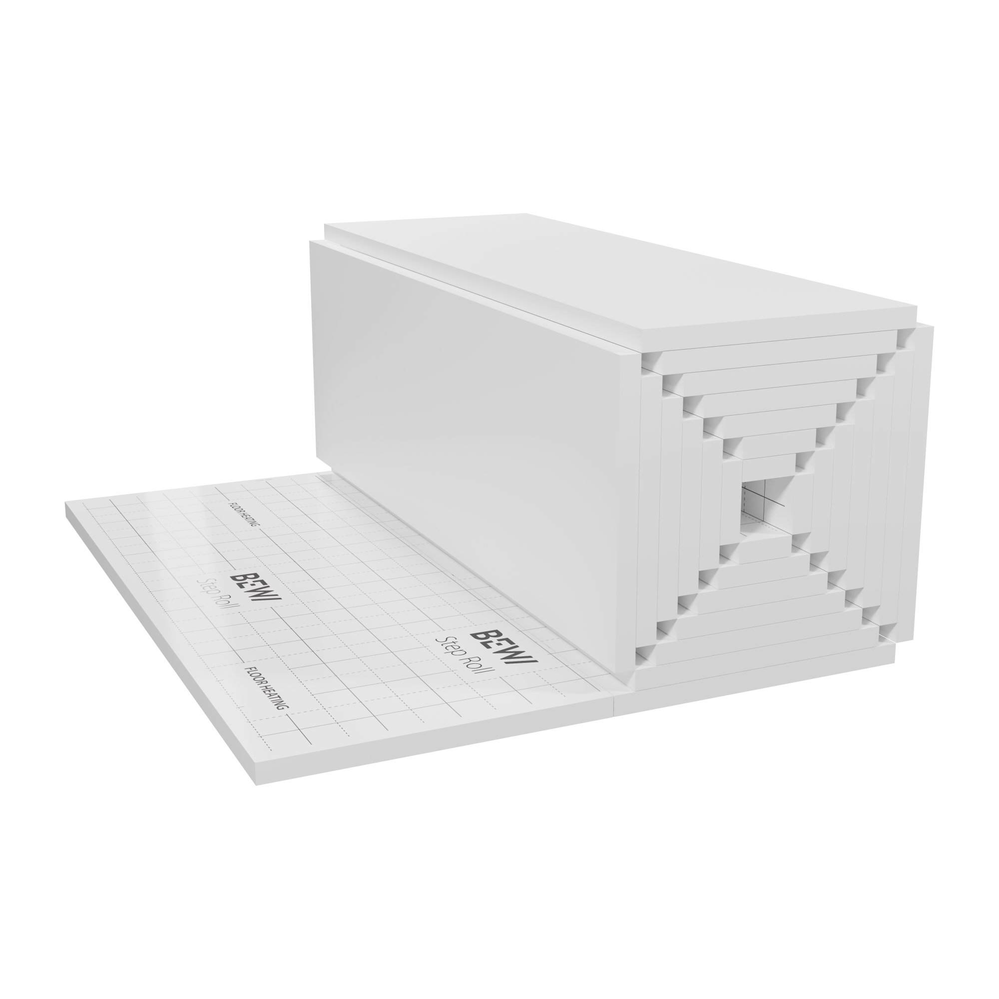 1 - Lattialämmitysputket ja -tarvikkeet Askeläänieriste BEWI Step Roll 20x1200x11360mm