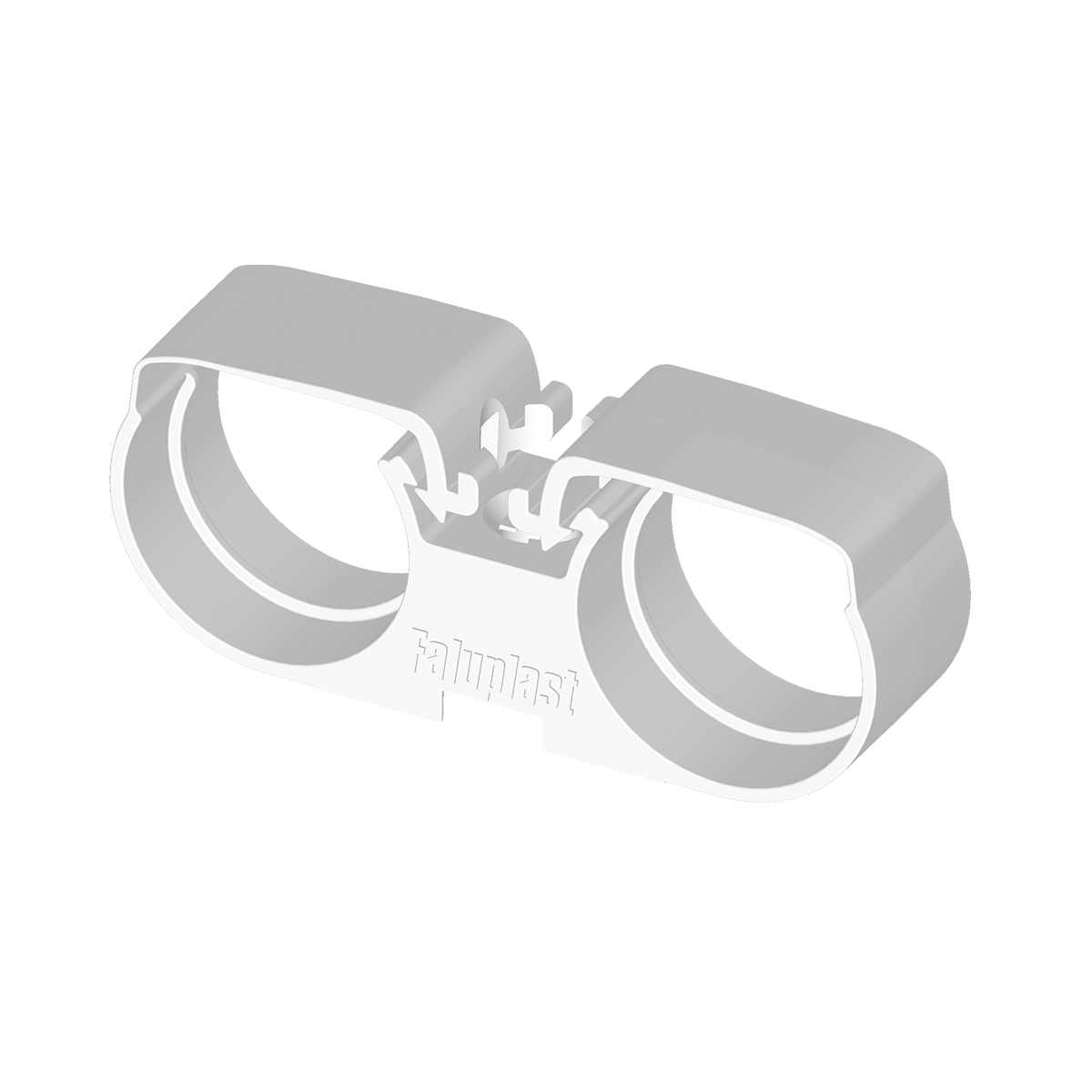 1 - Putken kiinnitys Putkipidin 2-os Falu Snappex 25mm PP valkoinen cc40