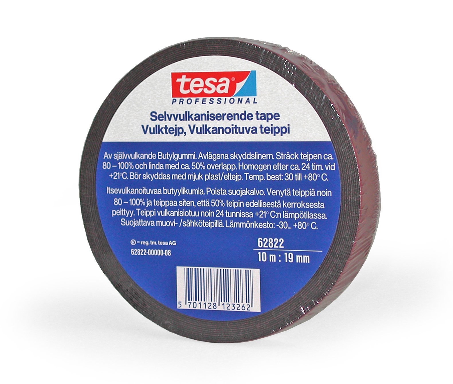 Kiinnitys-, tiivistys- ja merkitsemistarvikkeet Vulkanoituva teippi tesa 62822 19mm x 10m