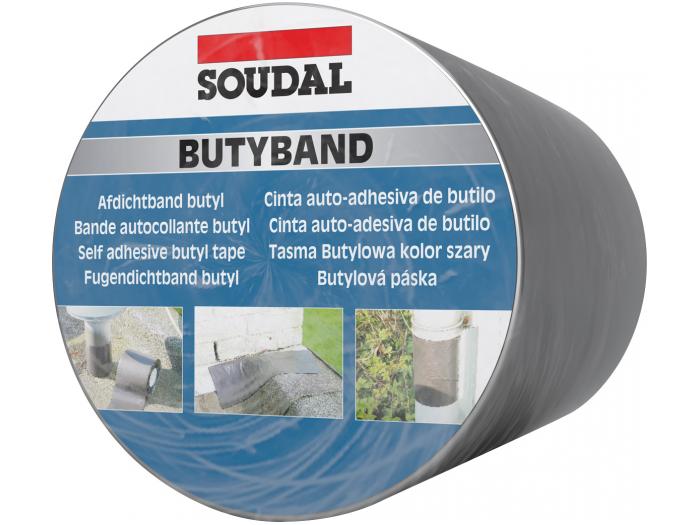 1 - Kiinnitys-, tiivistys- ja merkitsemistarvikkeet Butyyliteippi Soudal Butyband 100mm x 10m
