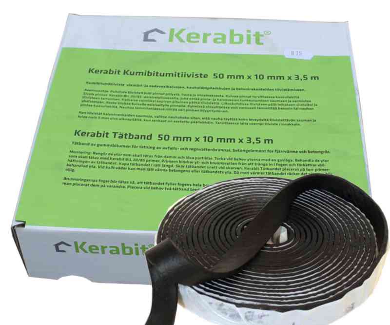 Kiinnitys-, tiivistys- ja merkitsemistarvikkeet Tiivistysnauha kumibitumi 50x10mm 14m/rulla