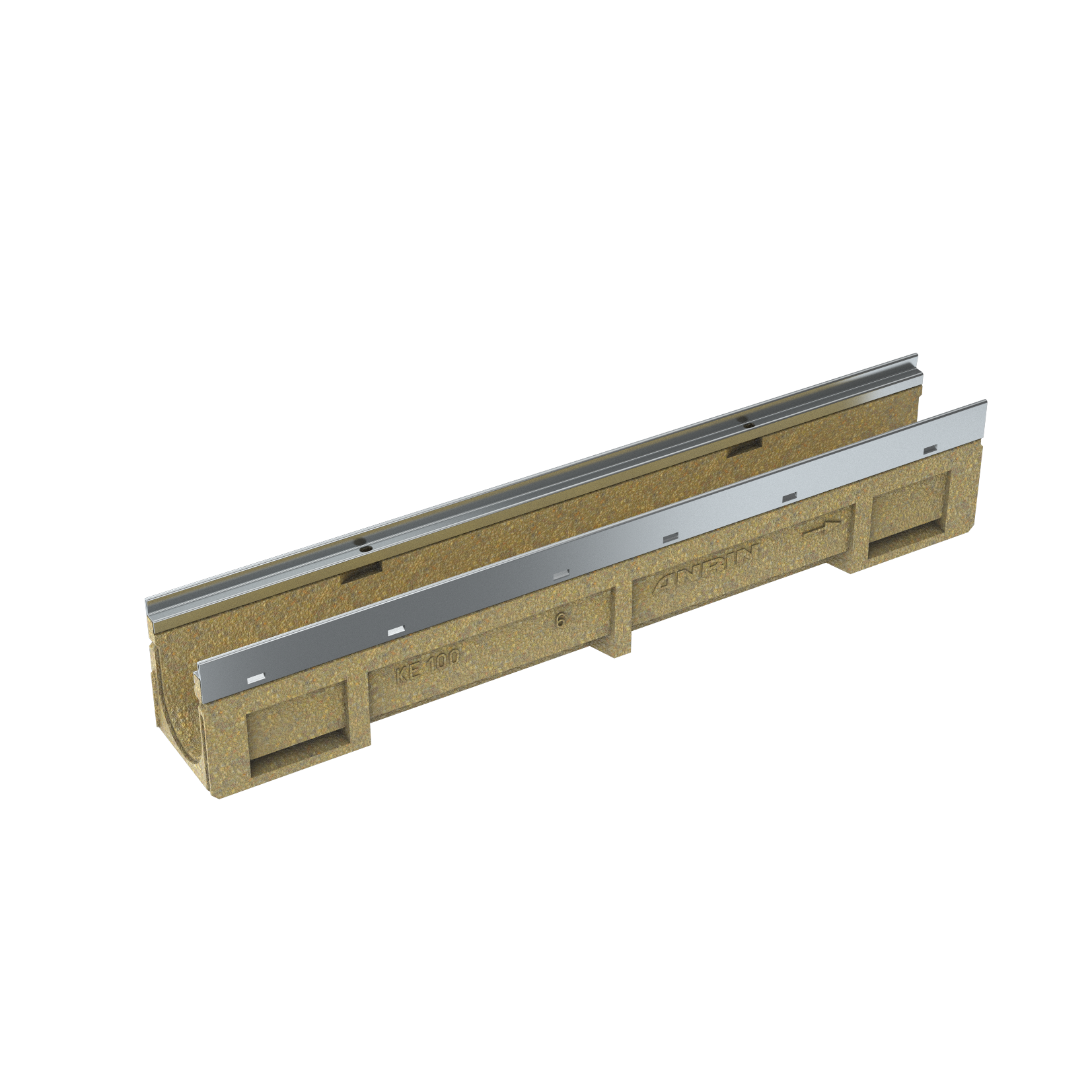 1 - Kaivot ja kaivotarvikkeet Linjakouru Anrin KE-100 nro 6 1m 0,5% kaato 1000x136x180mm