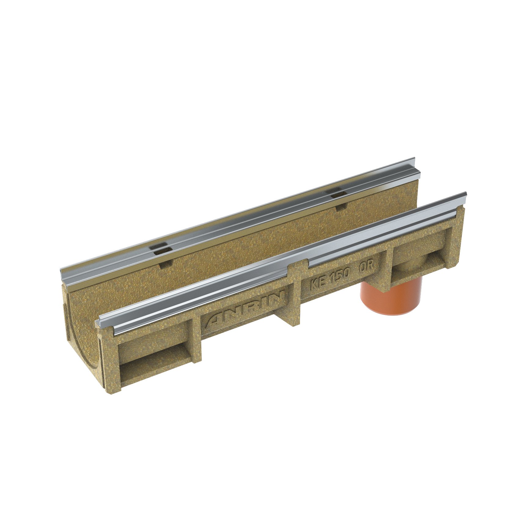 1 - Kaivot ja kaivotarvikkeet Linjakuivatuskouru KE-150 010R 1m 214x270mm polymeeribetoni