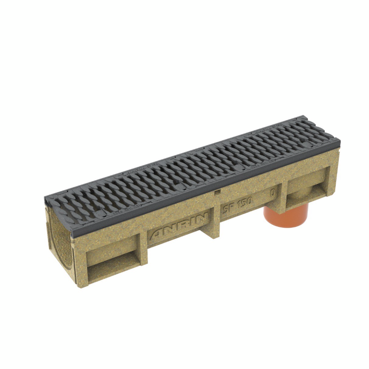 1 - Kaivot ja kaivotarvikkeet Linjakuivatuskouru SF-150 020R 1m 164x265mm polymeeribetoni