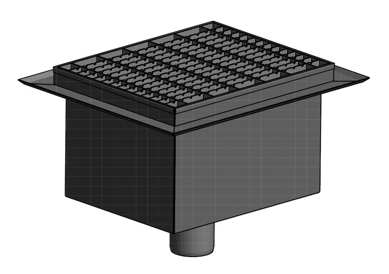1 - Kaivot ja kaivotarvikkeet Hiekanerotuskaivo pysty 75mm RST 376x306mm massalattia