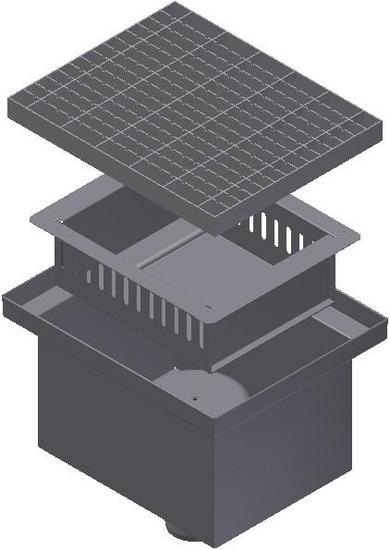 1 - Kaivot ja kaivotarvikkeet Hiekanerotuskaivo pysty RST 75 376x306x331mm