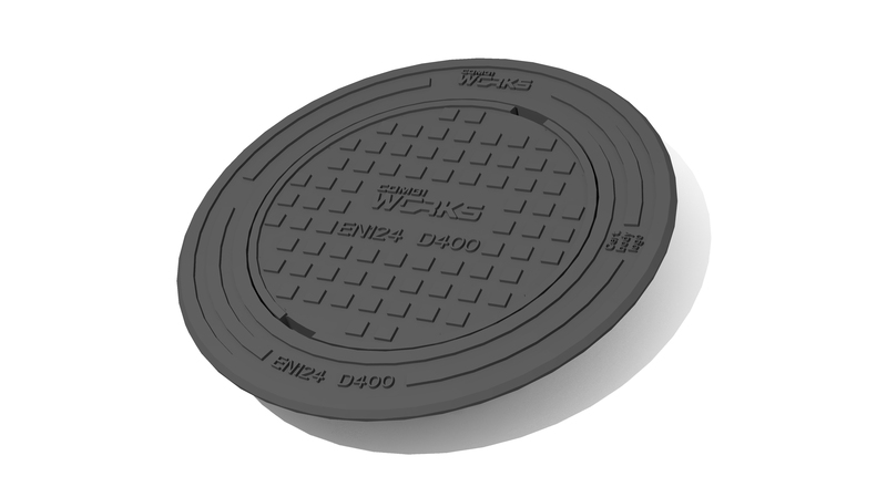 1 - Kaivot ja kaivotarvikkeet Umpikansi lukittava 315 D400 314mm valurauta