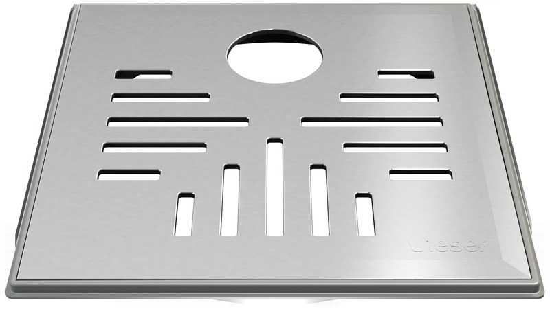 1 - Kaivot ja kaivotarvikkeet Lattiakaivon kansi Vieser RST 160x160mm neliö Ø32mm