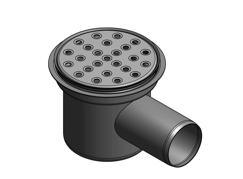 1 - Kaivot ja kaivotarvikkeet Lattiakaivo RST 75mm vaaka DU130 akryylimassa vesilukko
