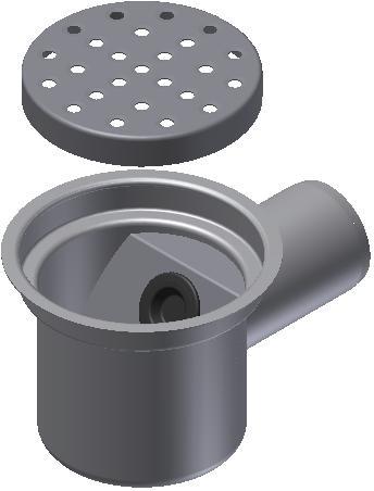 1 - Kaivot ja kaivotarvikkeet Lattiakaivo vaaka RST 75mm DU130 betoni KVL