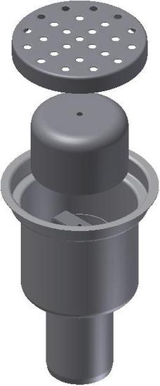 1 - Kaivot ja kaivotarvikkeet Lattiakaivo RST 75mm pysty DU130 kiinteä VL