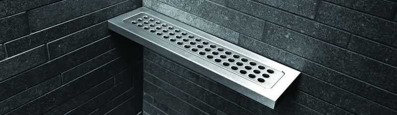 1 - Kaivot ja kaivotarvikkeet Saippuahylly Unidrain Classic 300mm kulma RST