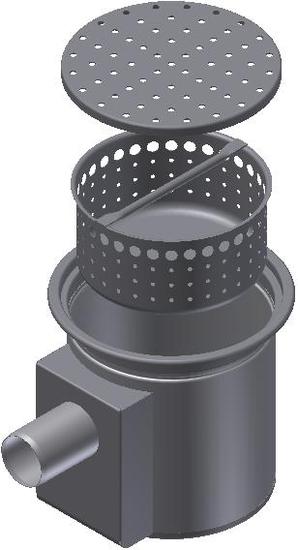 1 - Kaivot ja kaivotarvikkeet Pönttökaivo vaaka 75mm RST betoni 398x294mm