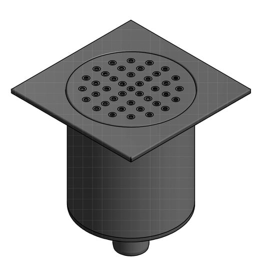 1 - Kaivot ja kaivotarvikkeet Pönttökaivo pysty 75mm laattalattialle RST 350x393mm