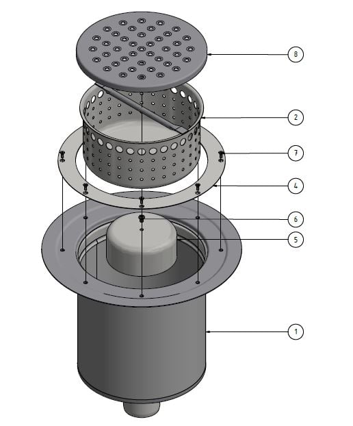 1 - Kaivot ja kaivotarvikkeet Pönttökaivo pysty 75mm RST Altromattolattia